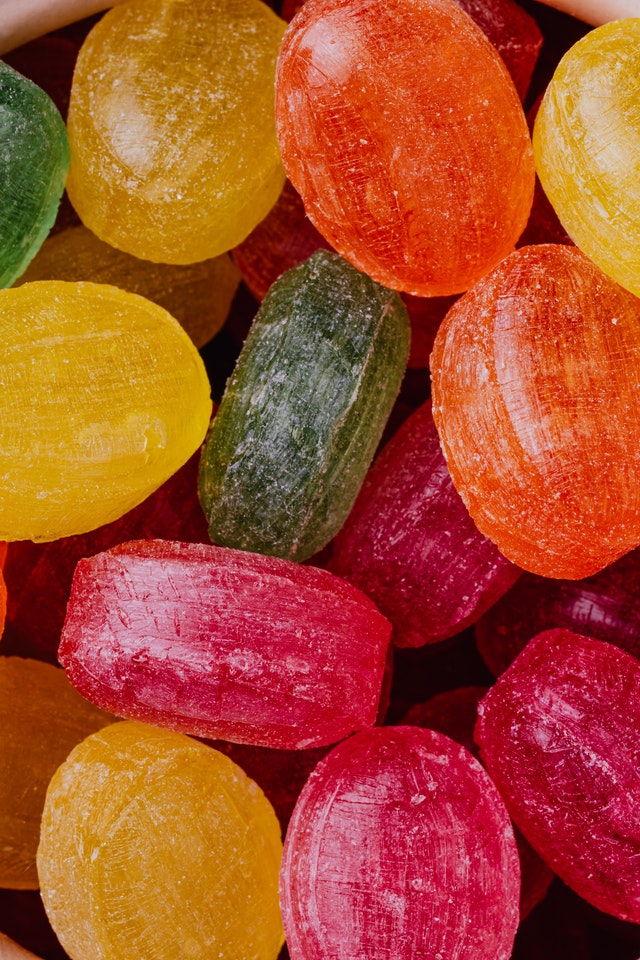 Detailed view of sweets