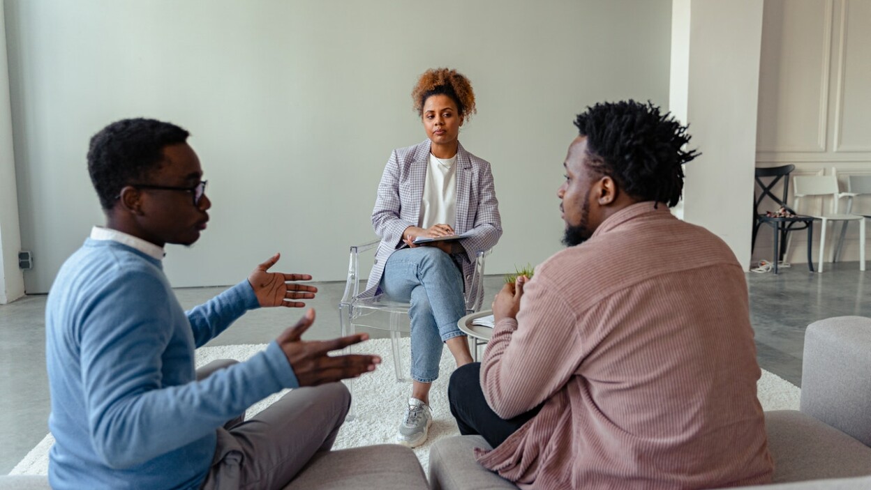 Therapist with couple in session