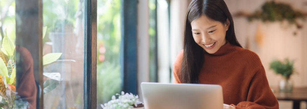 Young woman working on computer