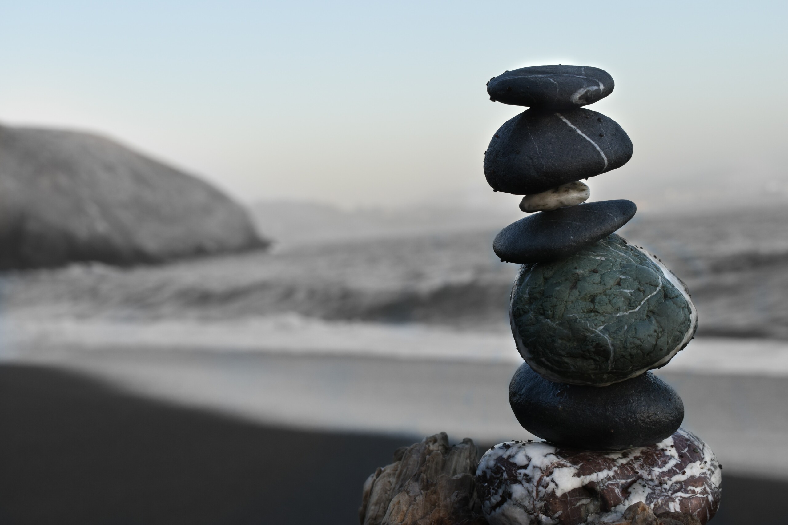 Stack of stones on beachside