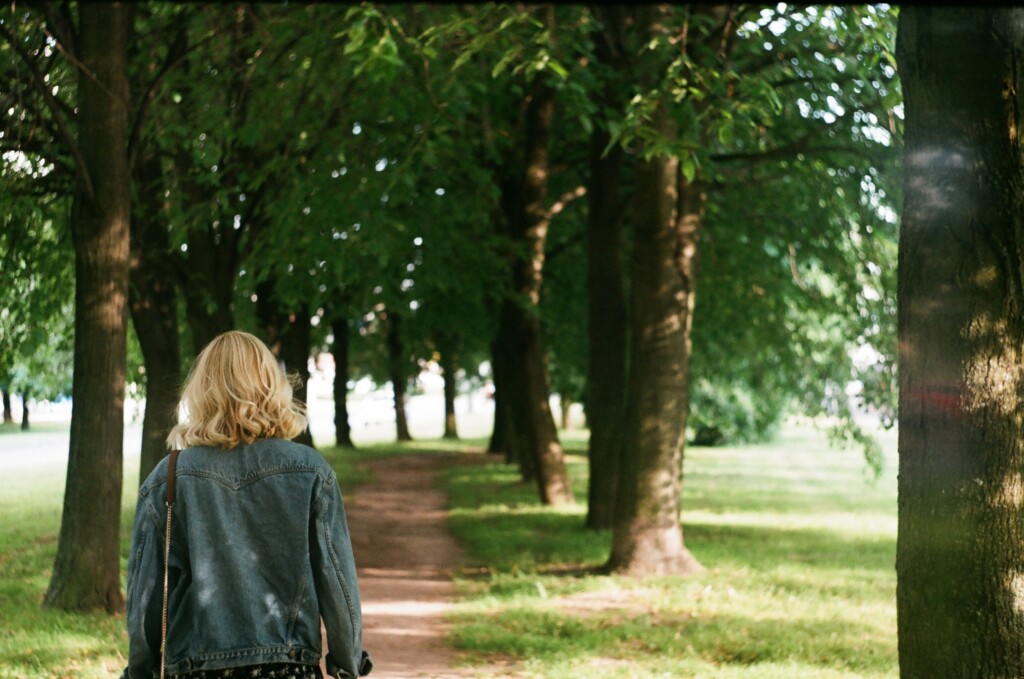 Woman taking a walk in nature 