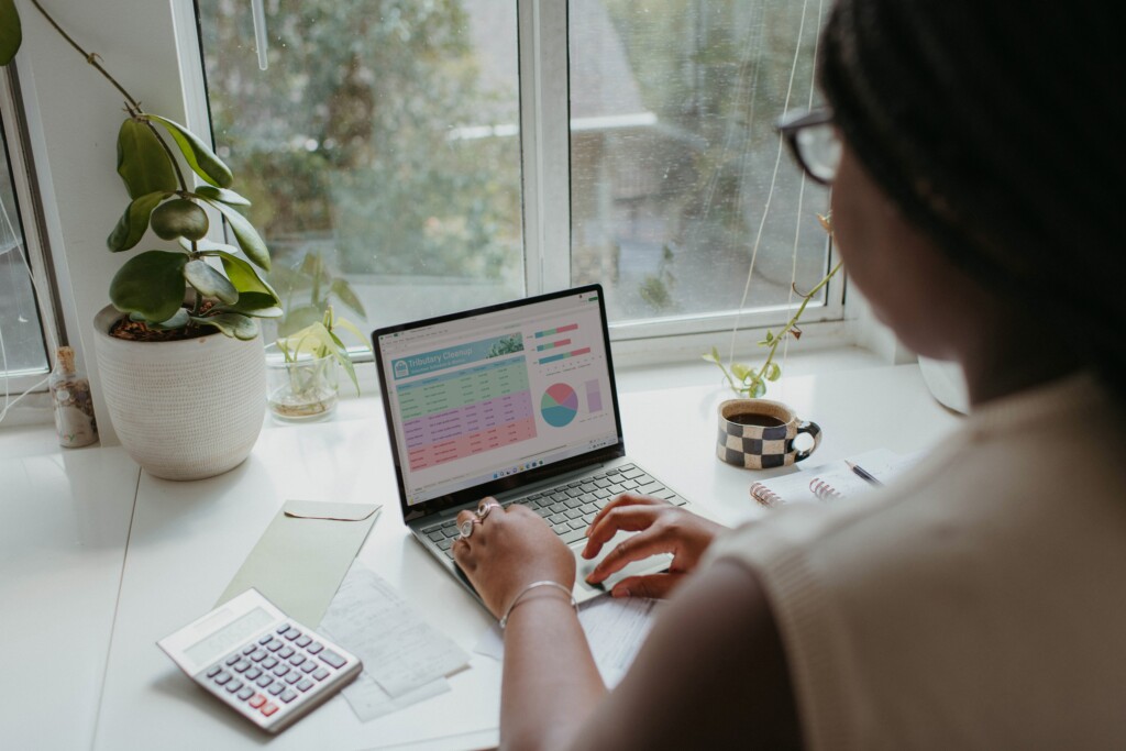 Woman working from home