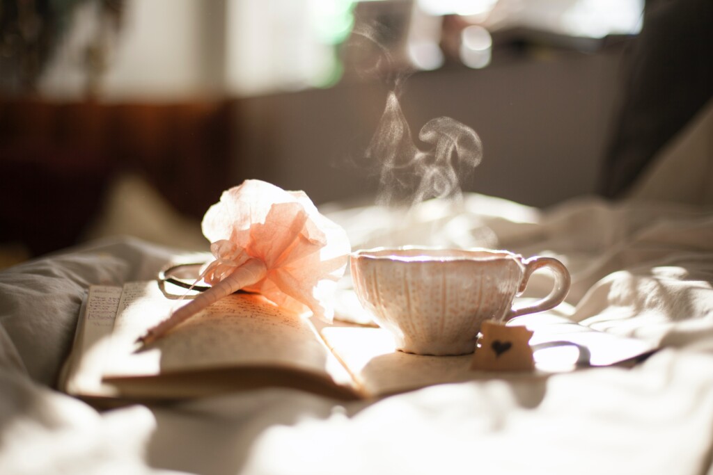 Vintage journal and teacup 