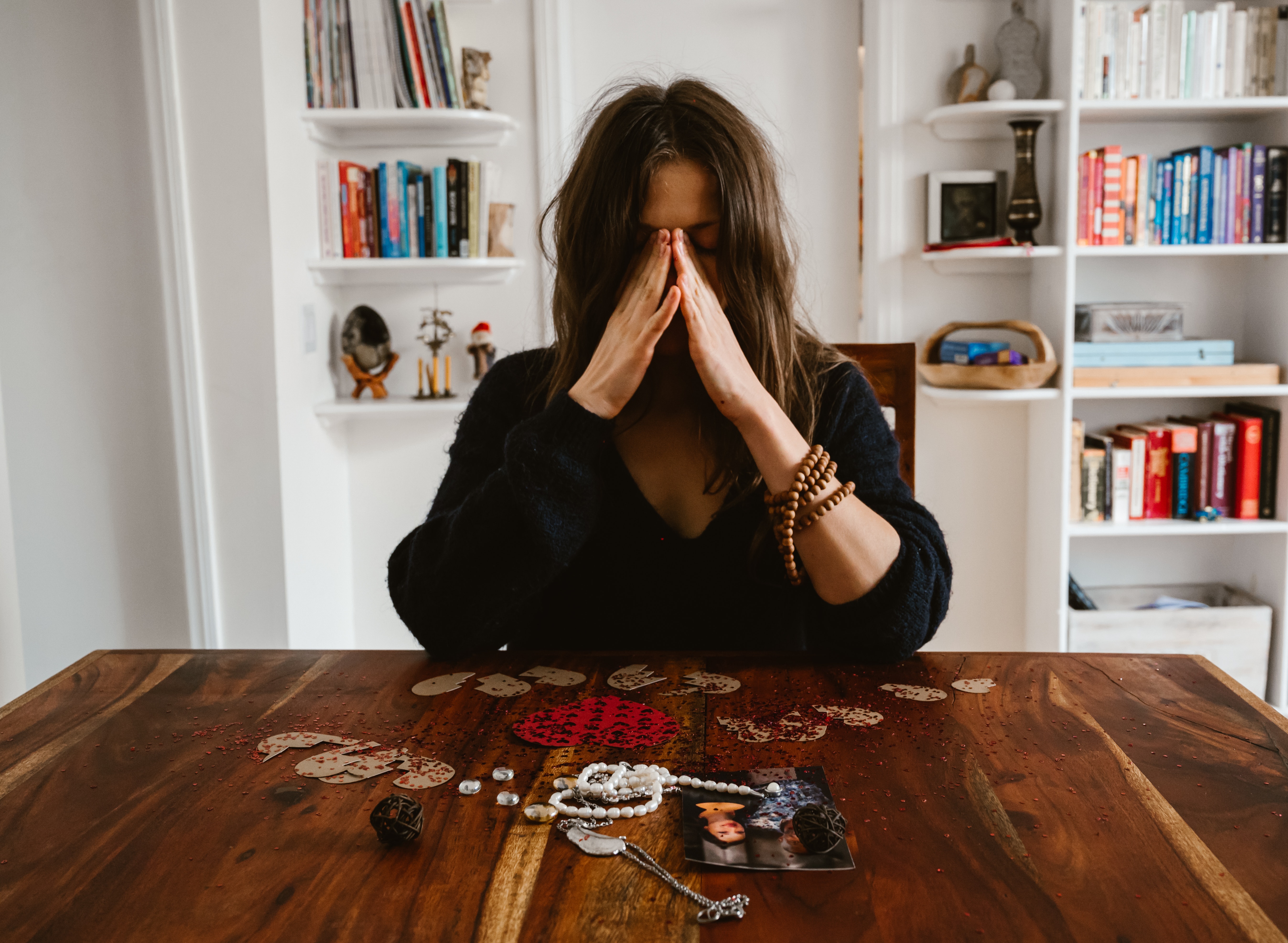 Woman experiencing emotions and flashbacks